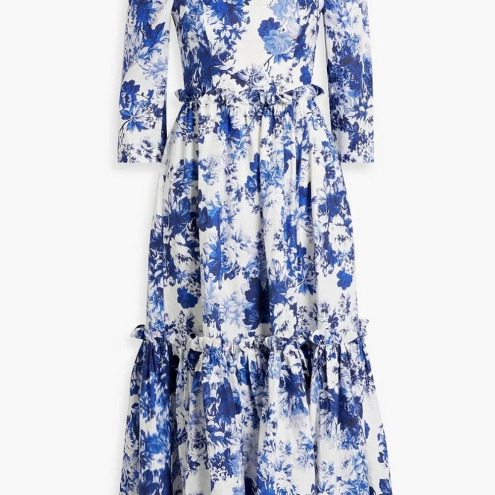 NWT Cara Cara x Tuckernut Blue Hill Dress Nordic Fields Blue Size 8 - Picture 2 of 7
